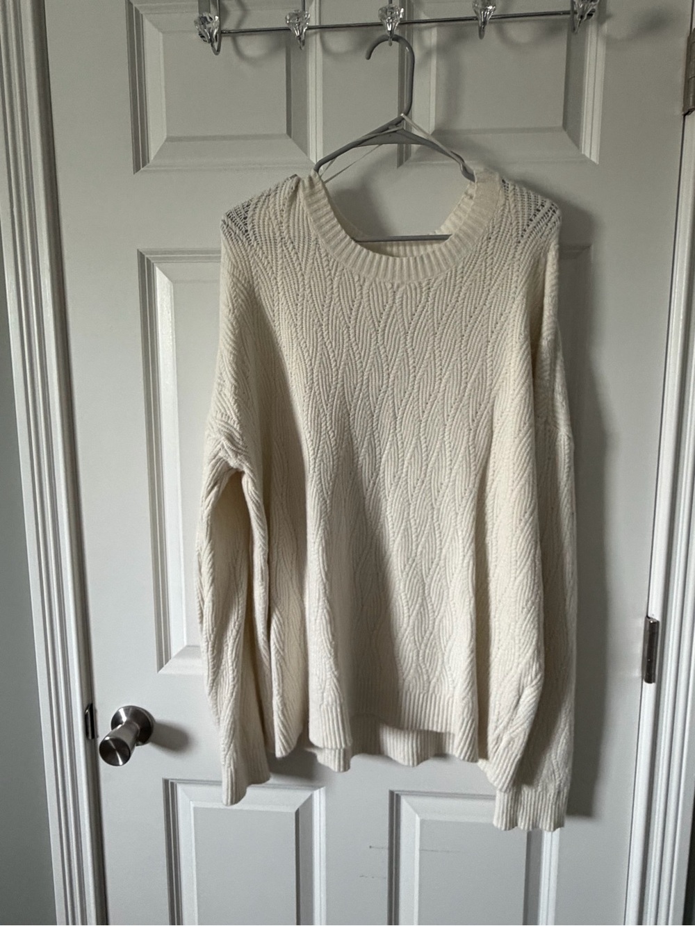 Cyrus Cream Cable Crewneck Sweater